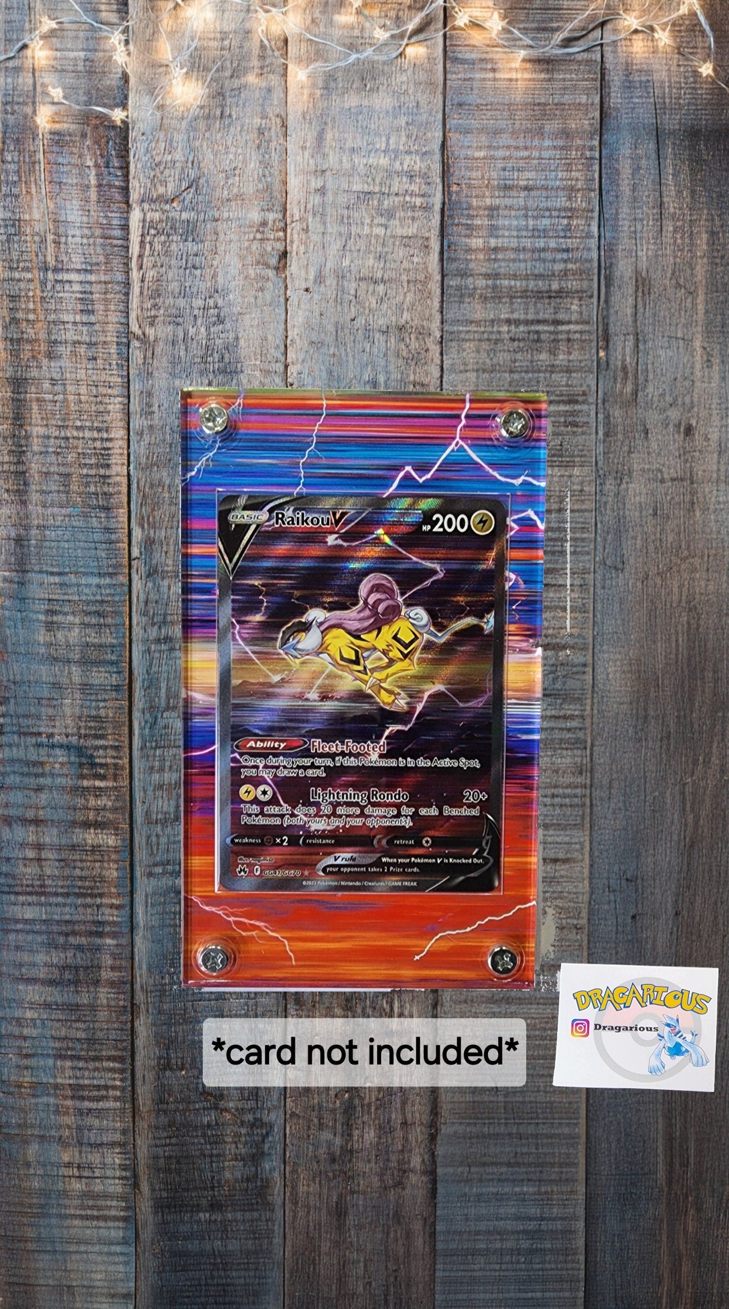 Pokemon Raikou V GG41 Crown Zenith Custom Display Case Slab