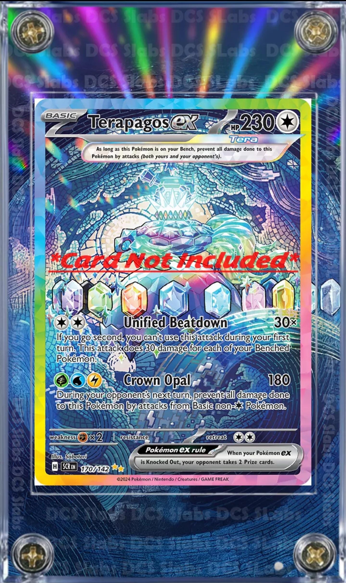 X2 Pokemon Terapagos EX & Garvantula SIR Stellar Crown Card Custom Case 170/142 168/142