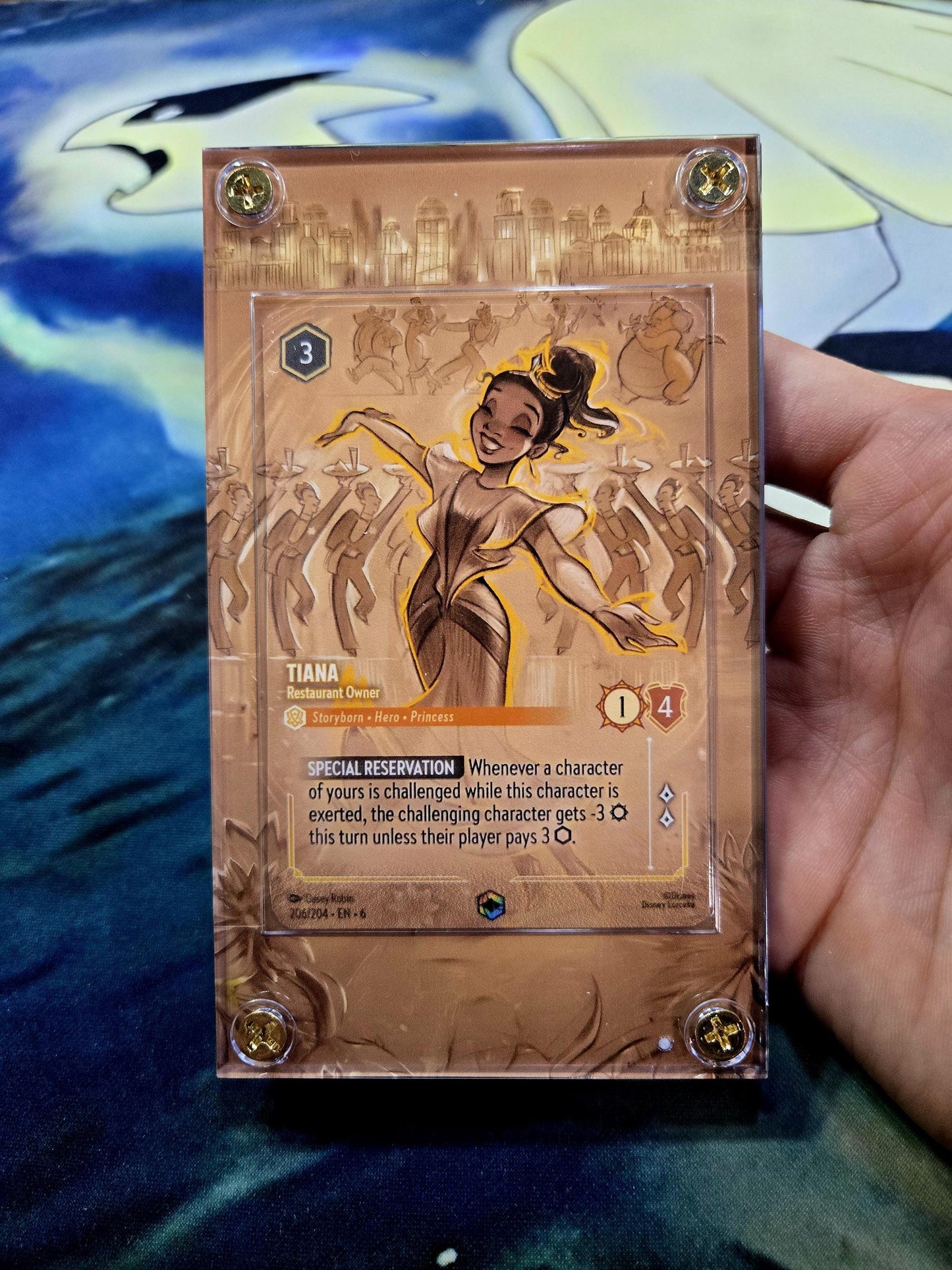 Disney Lorcana Azurite Sea Tiana Restaurant Owner 206/204 Enchanted Chapter 6 Custom Case