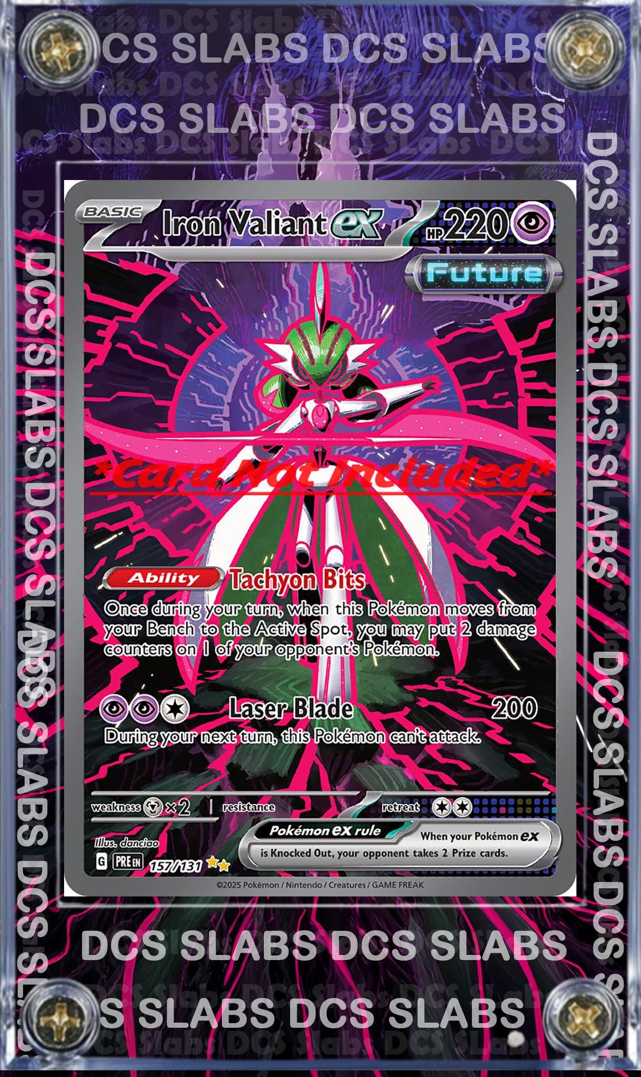 Pokemon Iron Valiant EX SIR 157/131 Prismatic Evolutions Custom Case