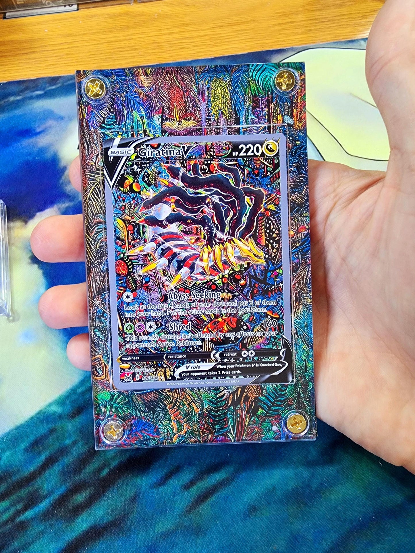 Pokemon Giratina V 186/196 Alt Art Lost Origin Display Case Slab