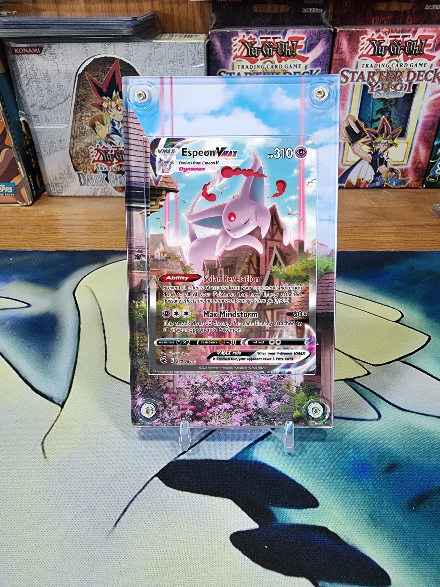 Pokemon Espeon Vmax Alt Art 247 SWSH Fusion Strike Custom Display Case Slab