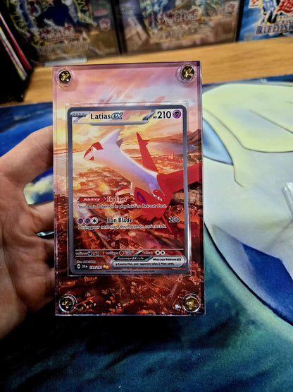 x2 Pokemon Latias EX 239/191 & Latios 203 Custom Display Case from Surging Sparks