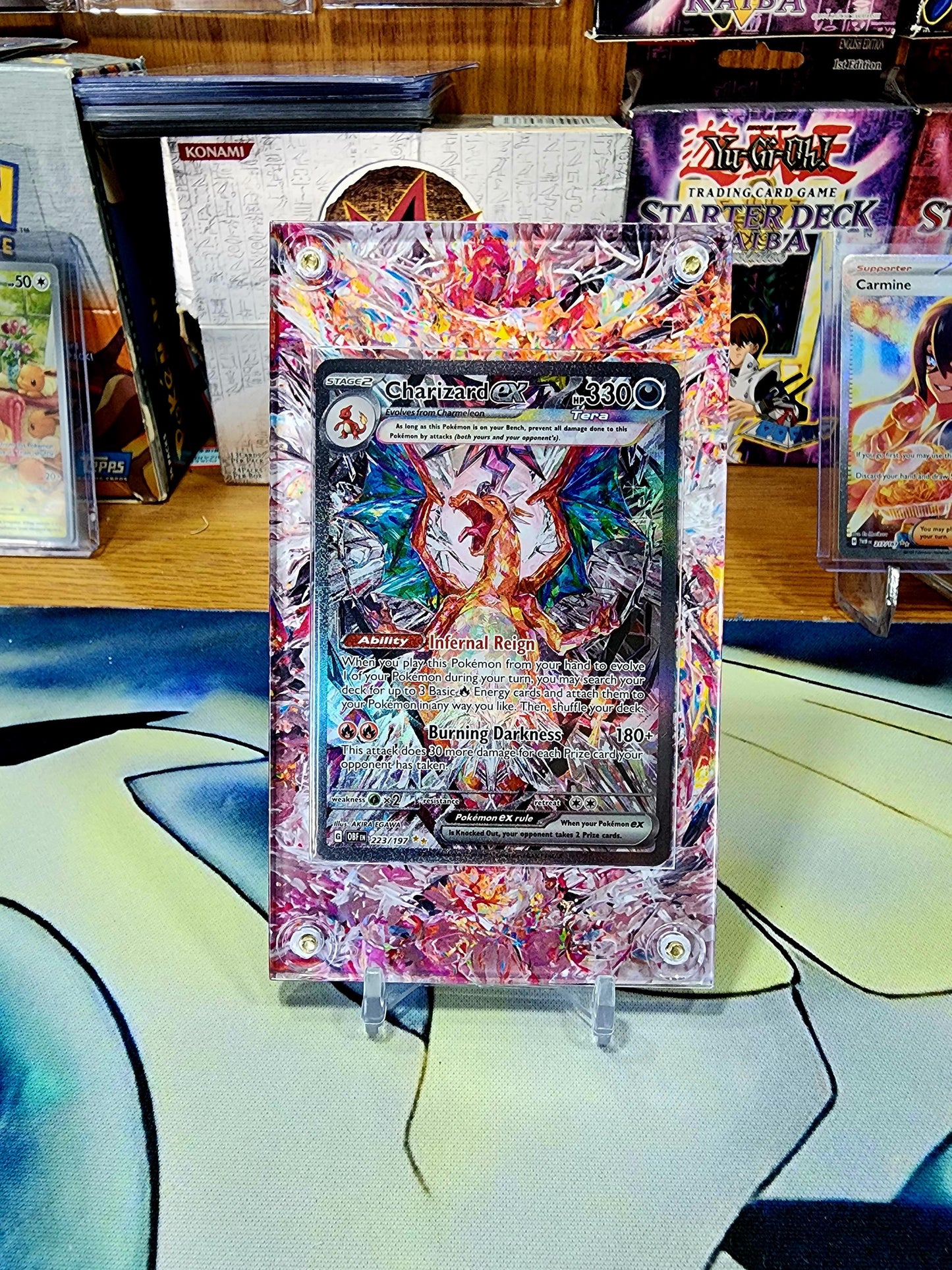 Pokemon Charizard EX 234 Paldean Fates & 223 Obsidian Flames Custom Display Case Slabs. Includes both.