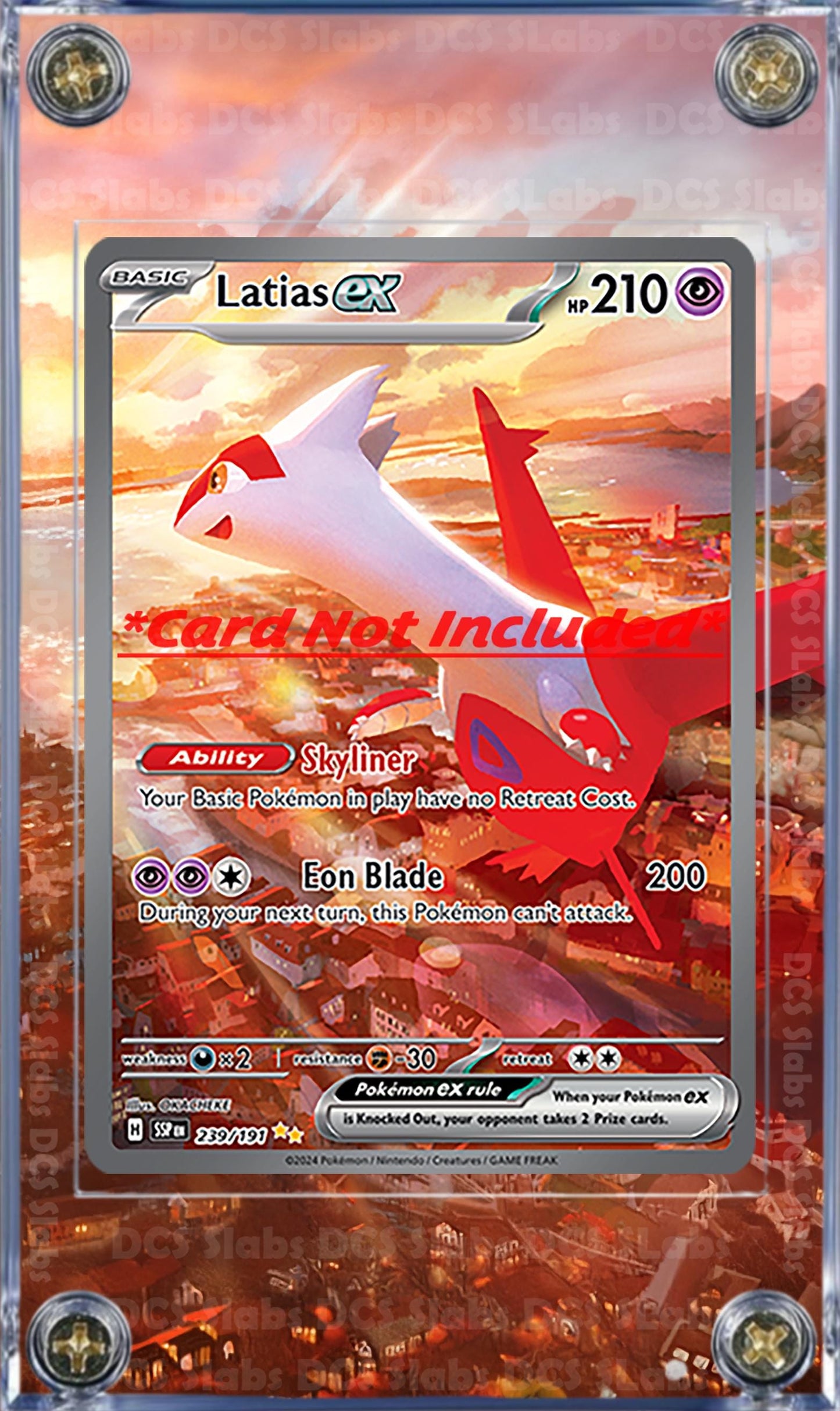 x2 Pokemon Latias EX 239/191 & Latios 203 Custom Display Case from Surging Sparks