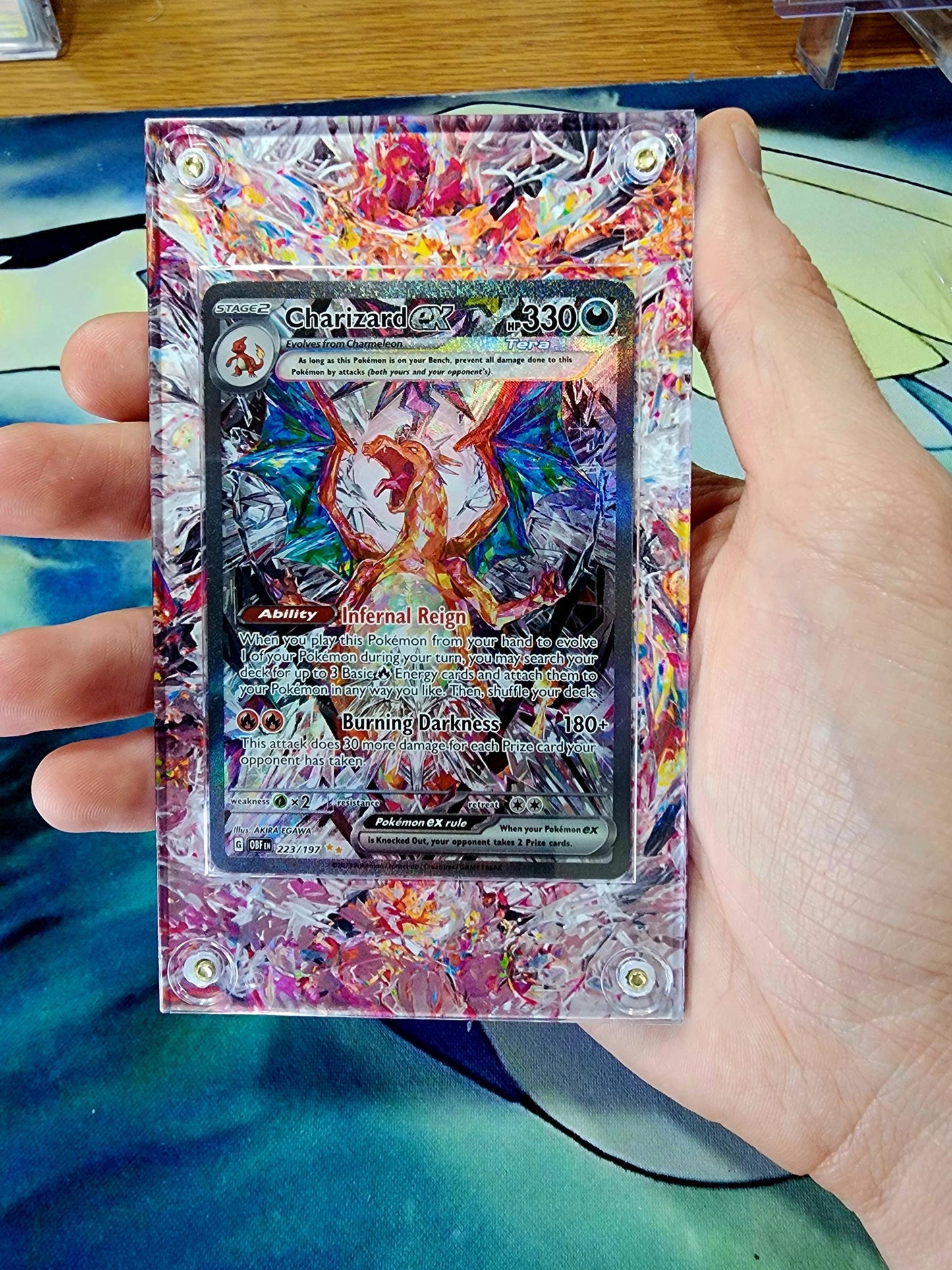 Pokemon Charizard EX 234 Paldean Fates & 223 Obsidian Flames Custom Display Case Slabs. Includes both.