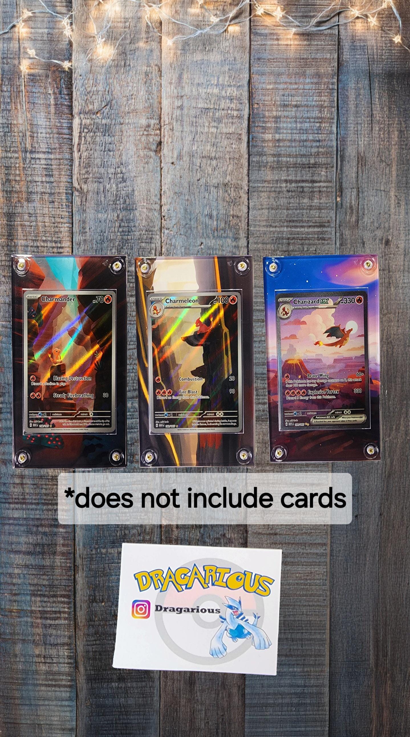 Pokemon Charmander, Charmeon, Charizard 151 Custom Display Cases