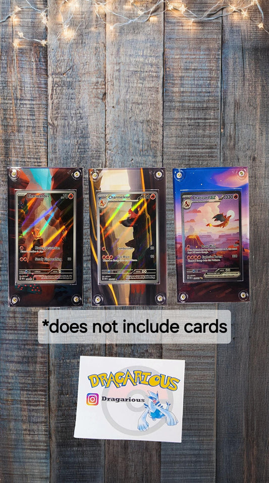 Pokemon Charmander, Charmeon, Charizard 151 Custom Display Cases
