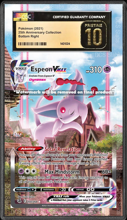Espeon VMAX Alt Art 270/264 CGC BGS Display Extend Art for Graded Pokemon Slab