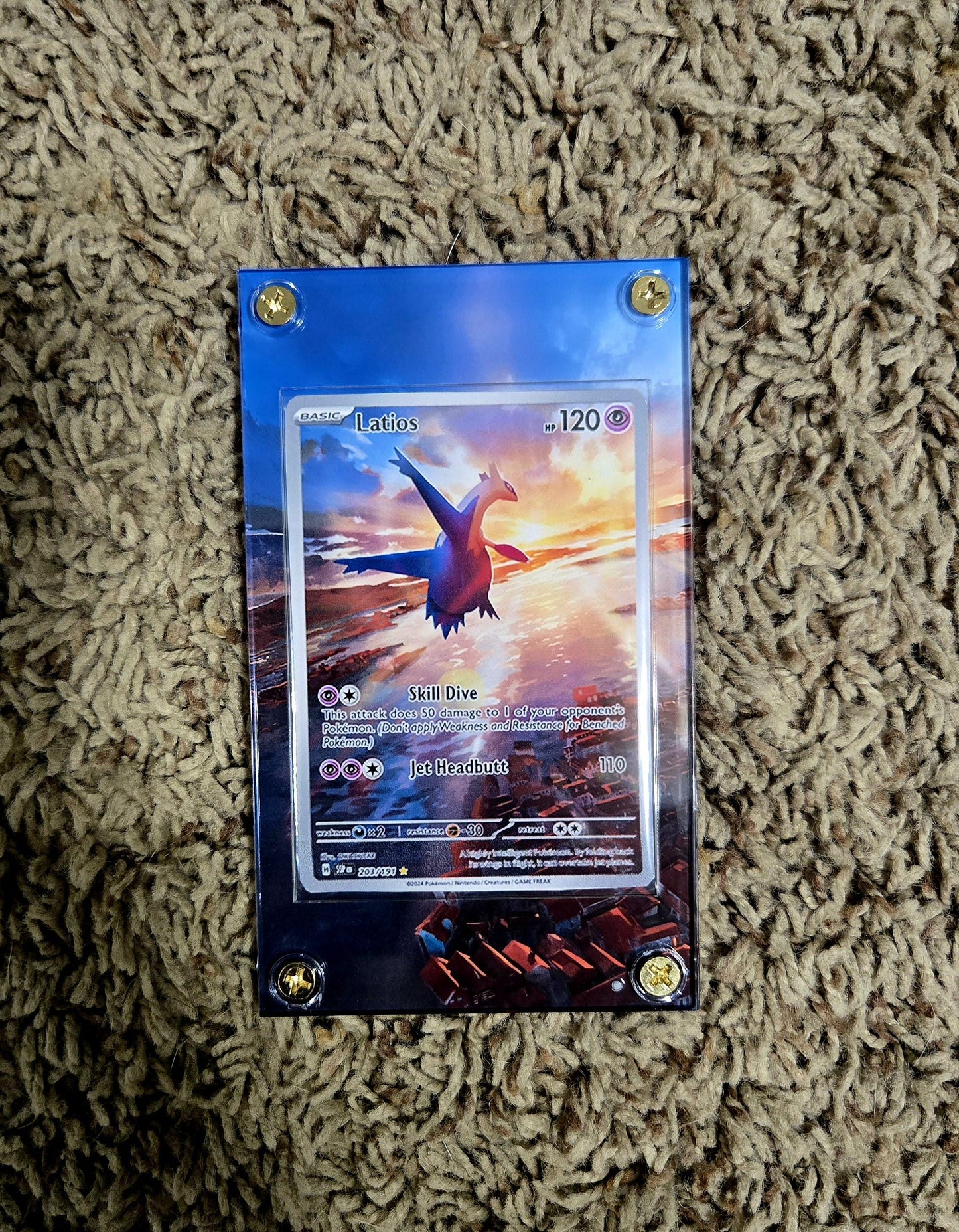 x2 Pokemon Latias EX 239/191 & Latios 203 Custom Display Case from Surging Sparks