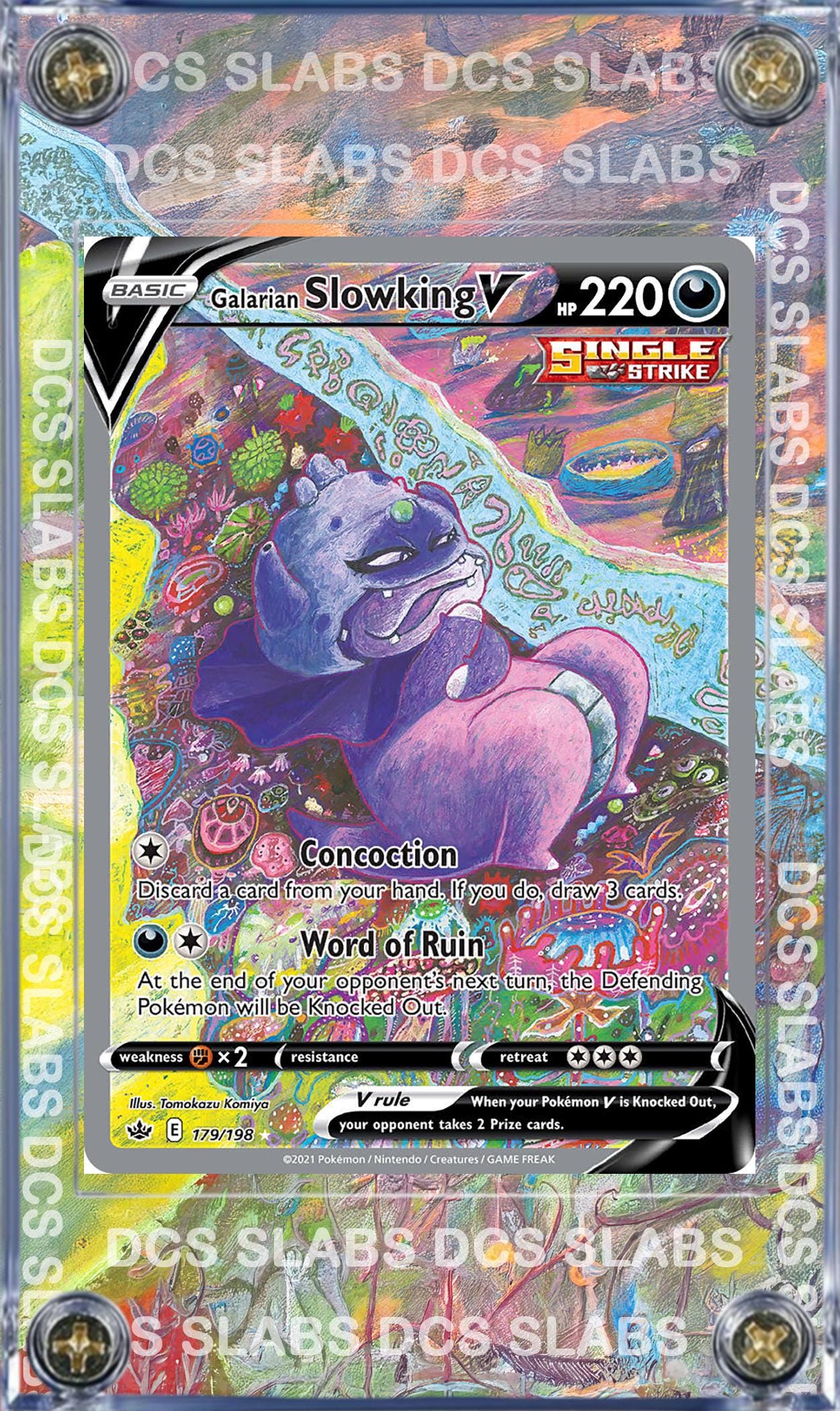 Galarian Slowking V 179 Chilling Reign Alt Art Custom Display Pokemon Case