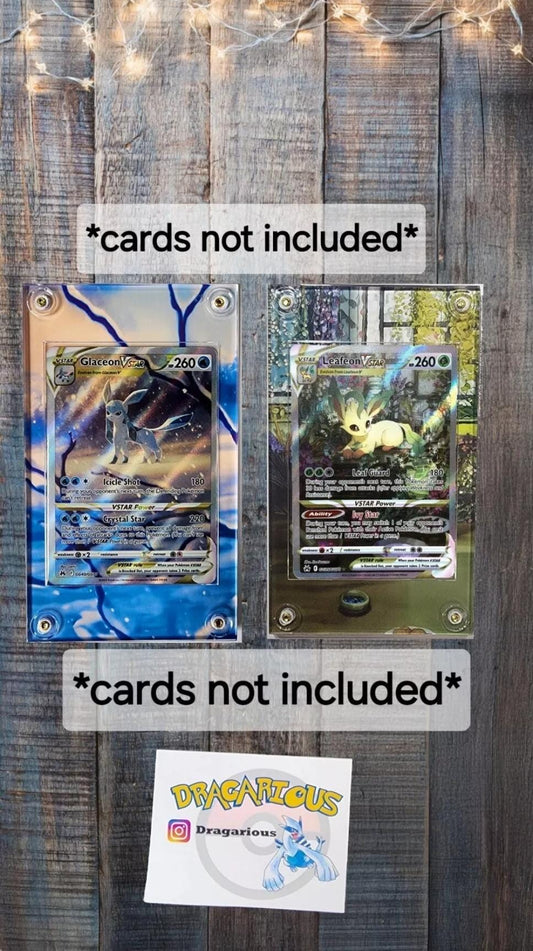 Pokemon Glaceon and Leafeon Vstar GG40 & GG35 Crown Zenith Custom Display Case Slabs