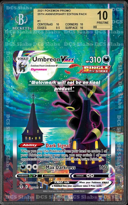 Umbreon VMAX Alt Art 215/213 CGC BGS Display Extend Art for Graded Pokemon Slab Evolving Skies Moonbreon