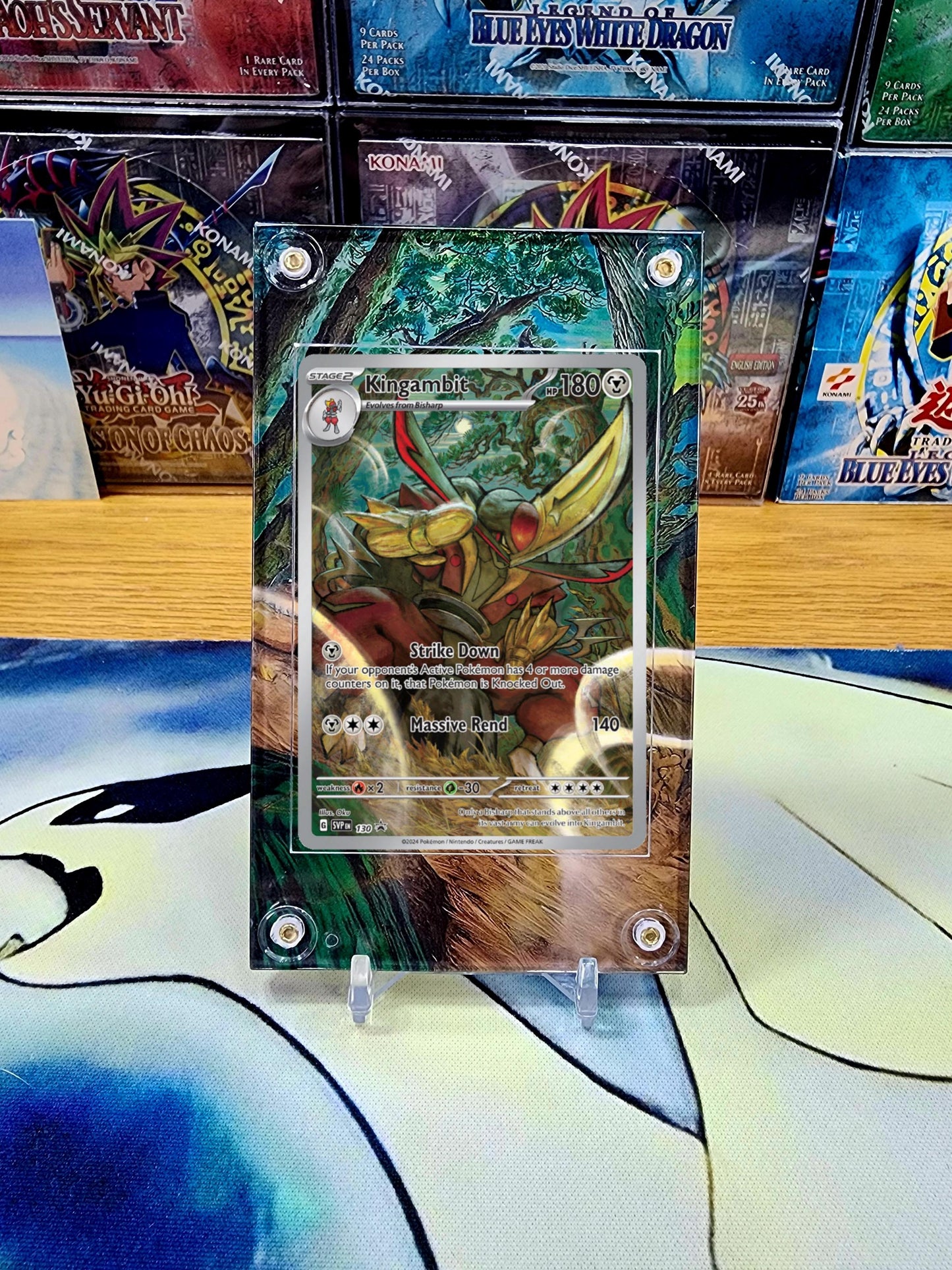 X3 Pokemon Greninja,  Kingdra EX, Kingambit 130 SIR Promo 131 132 SV Shrouded Fable Custom Cases