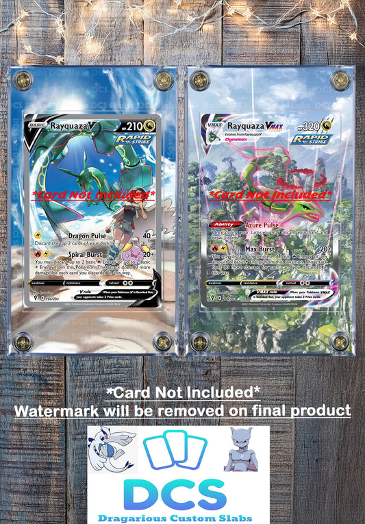 x2 Pokemon Rayquaza Vmax & V Alt Art 218/203 194/203Custom Cases