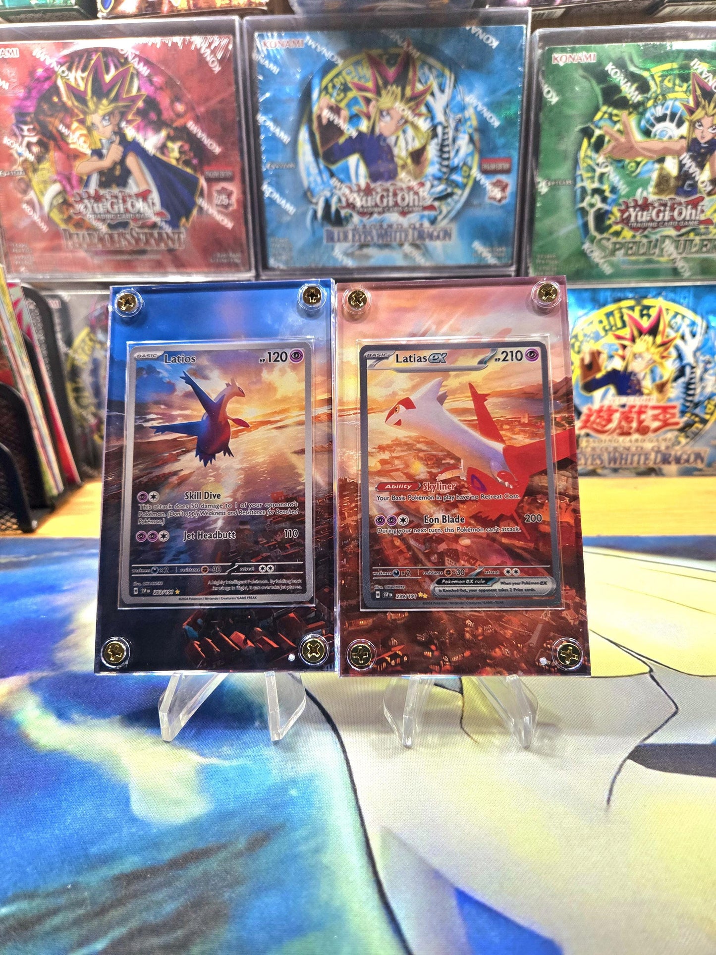 x2 Pokemon Latias EX 239/191 & Latios 203 Custom Display Case from Surging Sparks