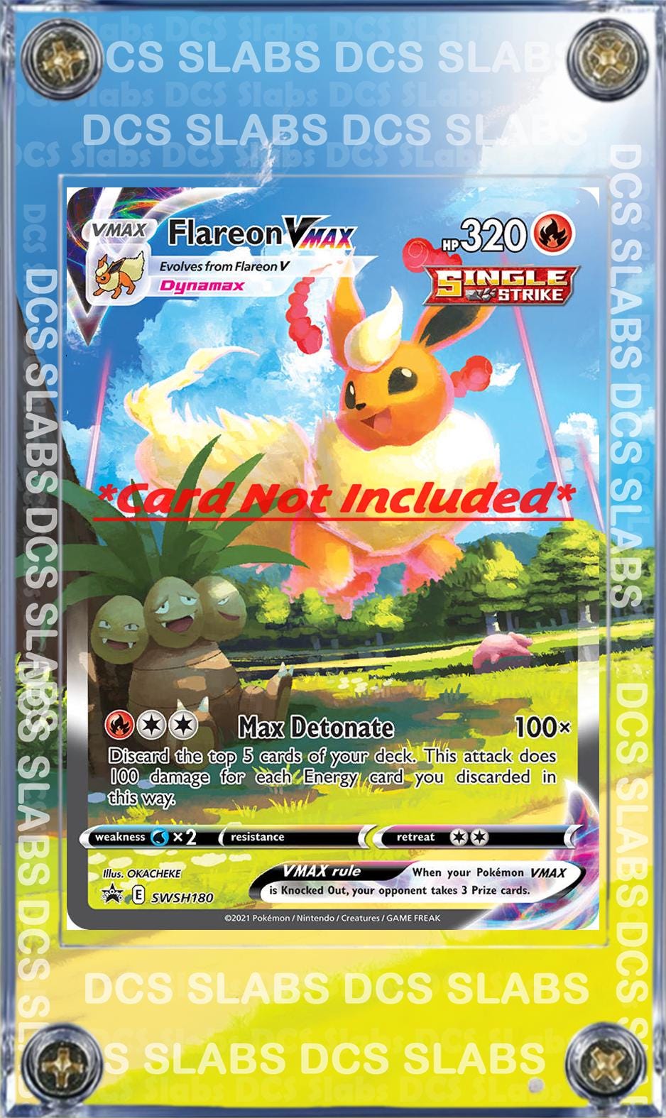 x3 Pokemon Jolteon Flareon Vaporeon VMAX Alt Art SWSH180  SWSH182 SWSH184 Promo Display Cases