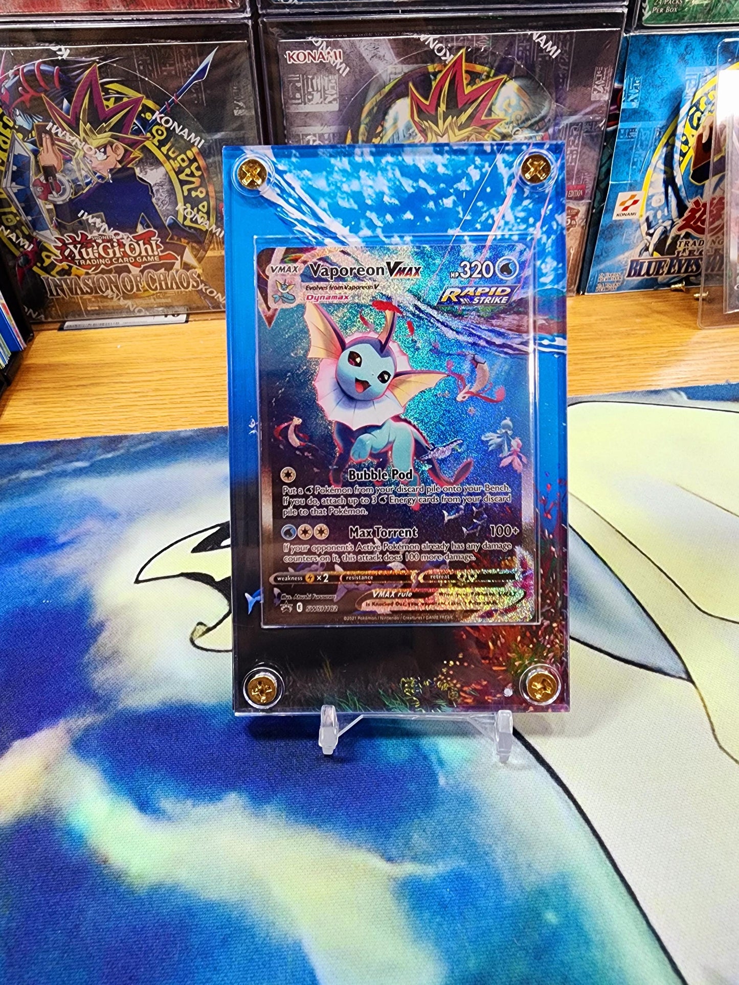 Pokemon Vaporeon VMAX Alt Art SWSH182 Promo Display Case Slab