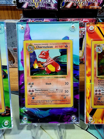Pokemon Charmander, Charmeon, Charizard Base Set 2 Custom Display Cases