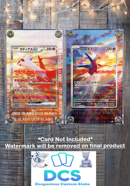 x2 Latias ex SAR 087/064 & Latios EX 070/064 AR Paradise Dragona sv7a Pokemon Custom Cases