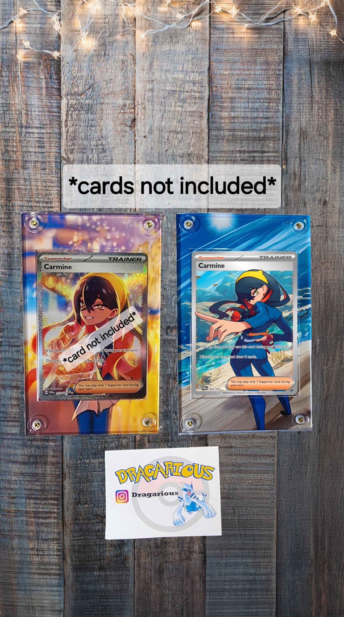 Pokemon Carmine 217 & 204 SIR Twilight Masquerade Custom Cases Bundle