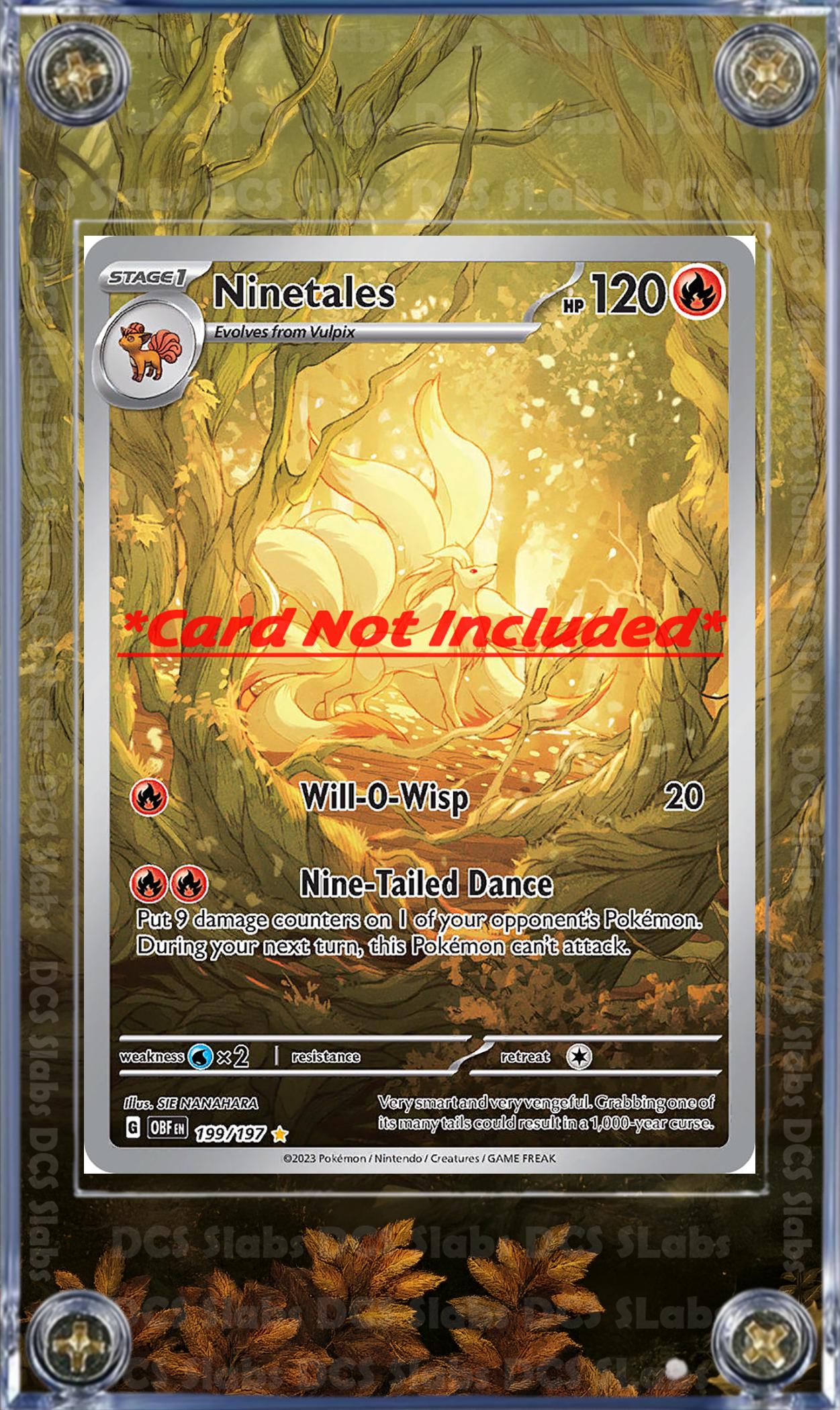Pokemon Ninetales IR 199/197 Obsidian Flames Custom Display Case Slab