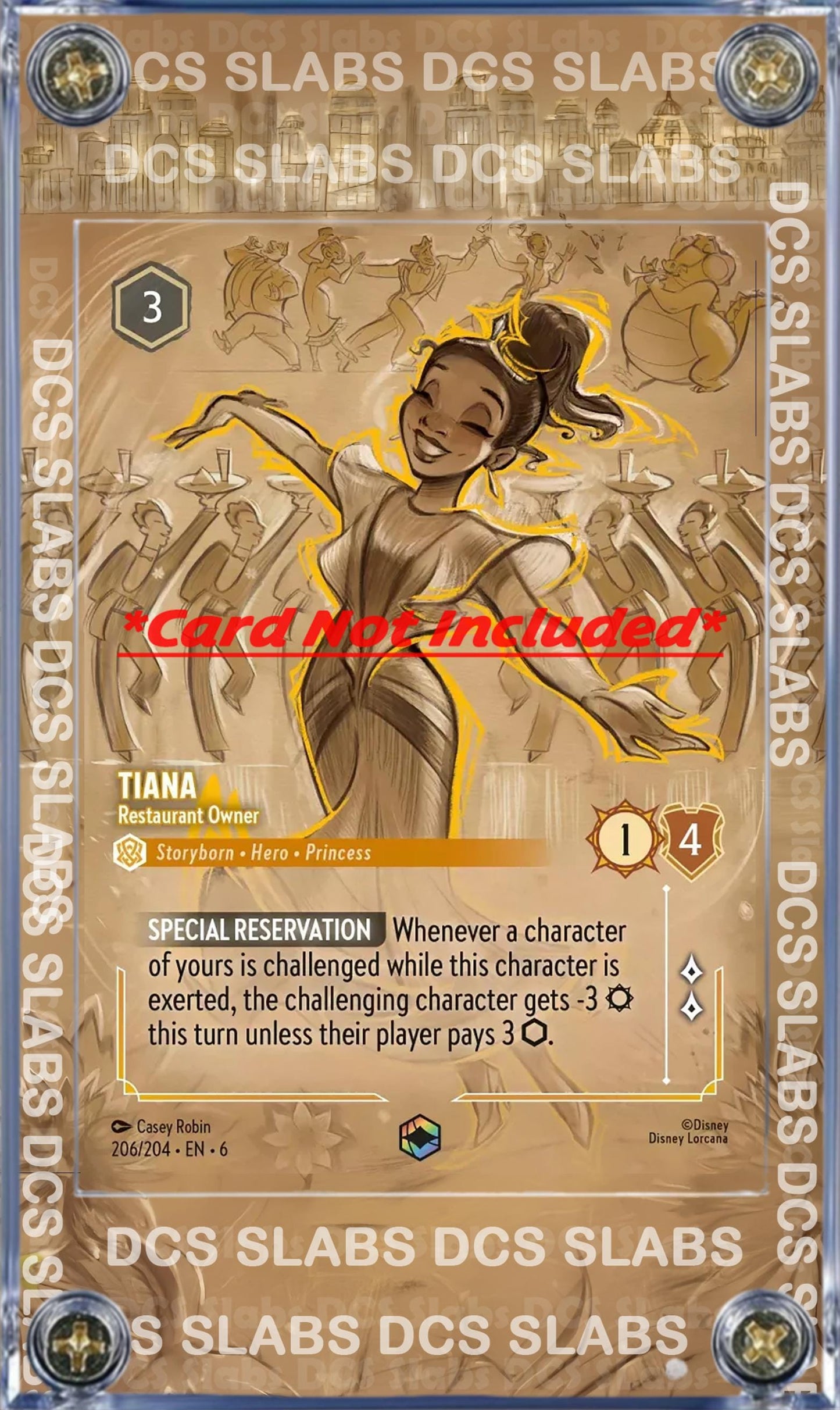 Disney Lorcana Azurite Sea Tiana Restaurant Owner 206/204 Enchanted Chapter 6 Custom Case