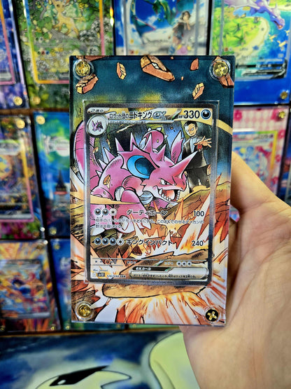 Pokemon Team Rocket's Nidoking ex SAR 126/098 Glory of Team Rocket Extended Art Case