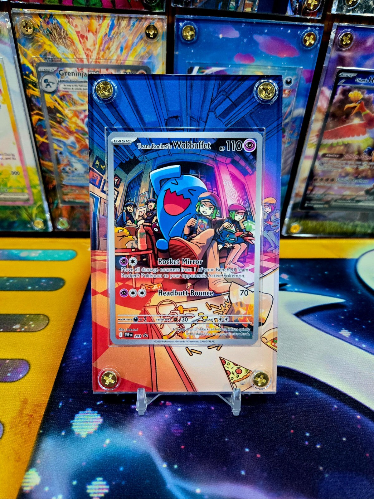 Pokemon Team Rocket’s Wobbuffet 203 Promo Destined Rivals Extended Art Case