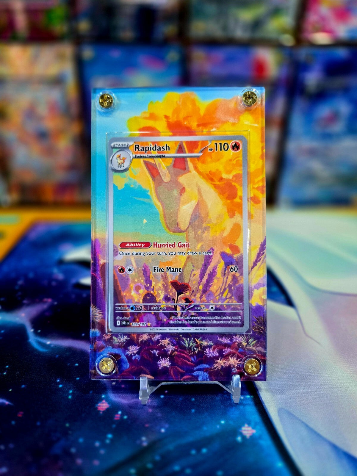Pokemon Rapidash 189/182 IR Destined Rivals Extended Art Case