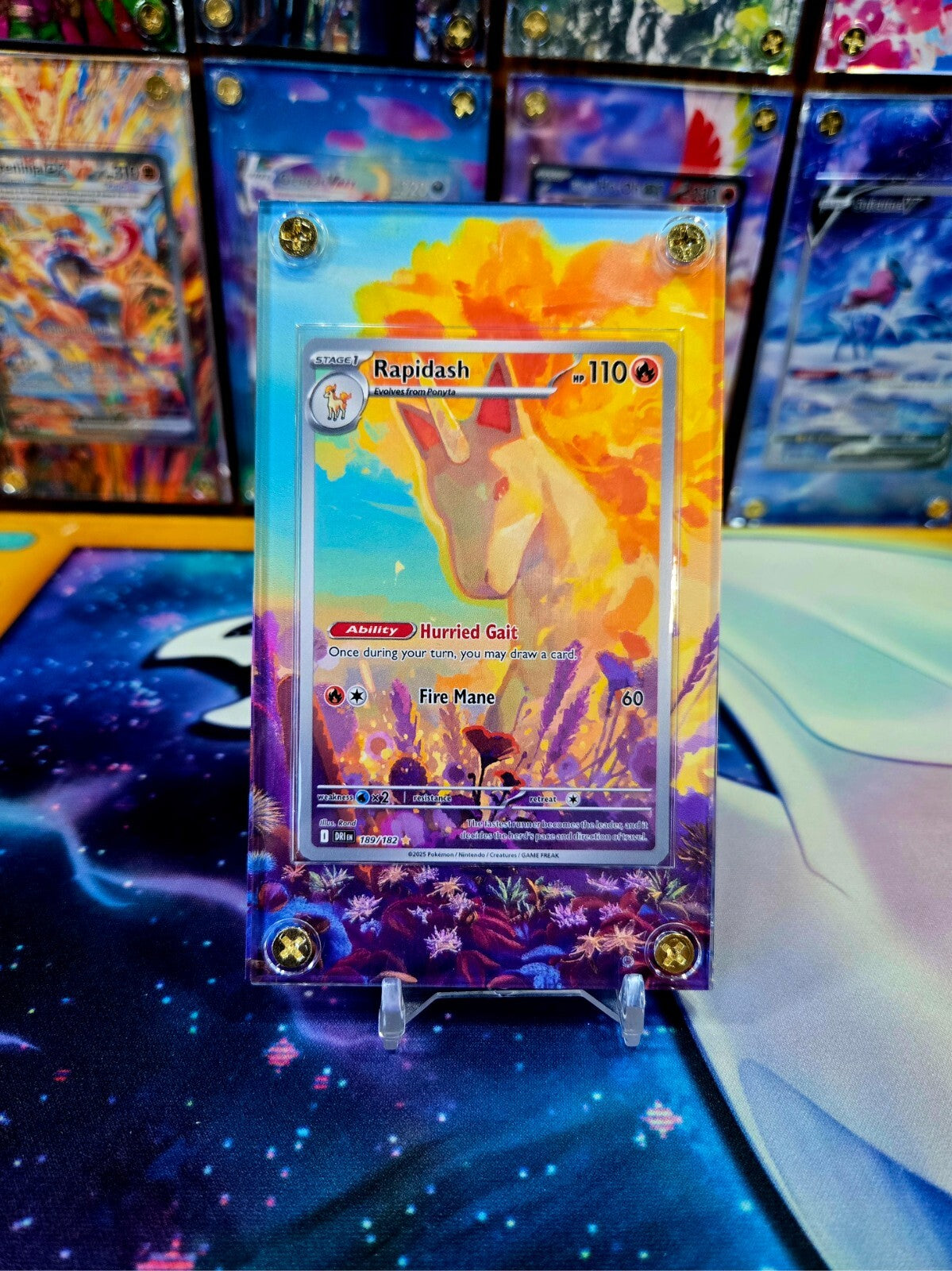 Pokemon Rapidash 189/182 IR Destined Rivals Extended Art Case
