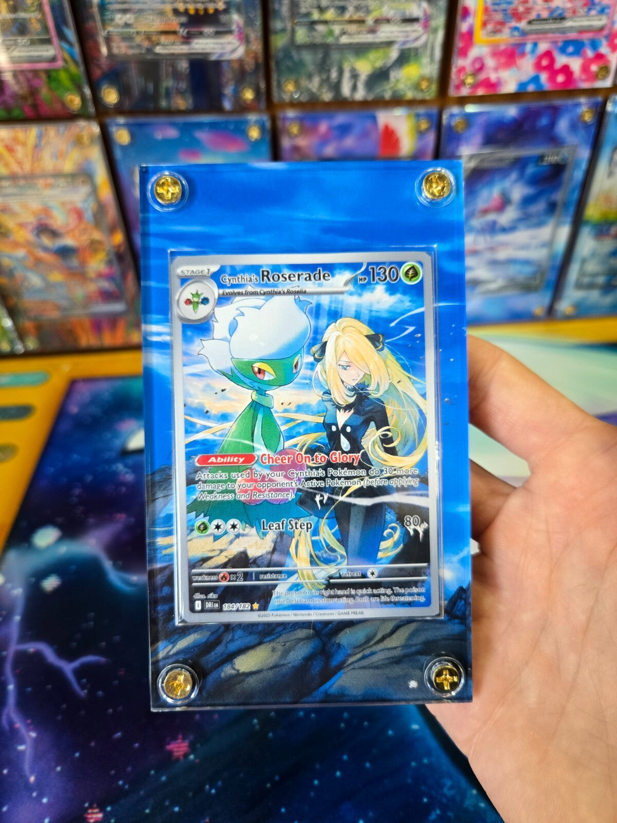 Pokemon Cynthia's Roserade IR 184/182 Destined Rival Extended Art Case
