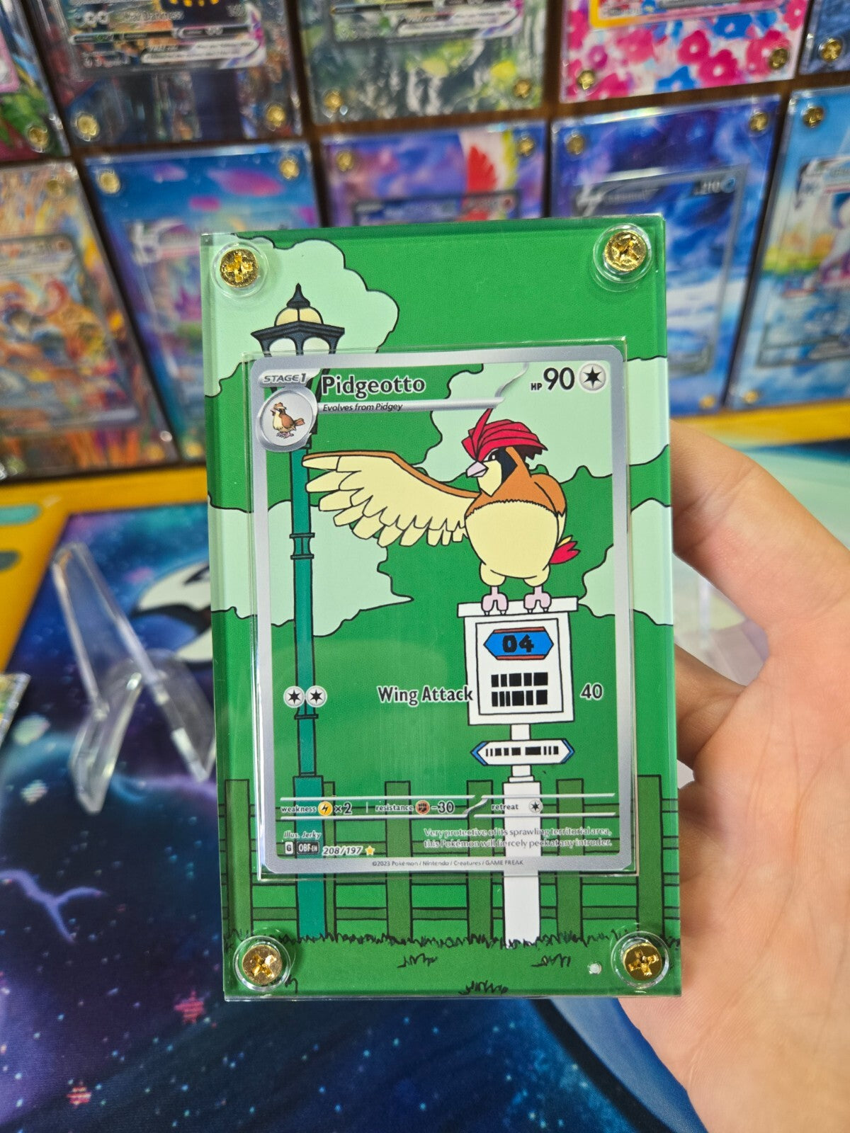 Pokemon Pidgeotto 208/197 Obsidian Flames Extended Art Case