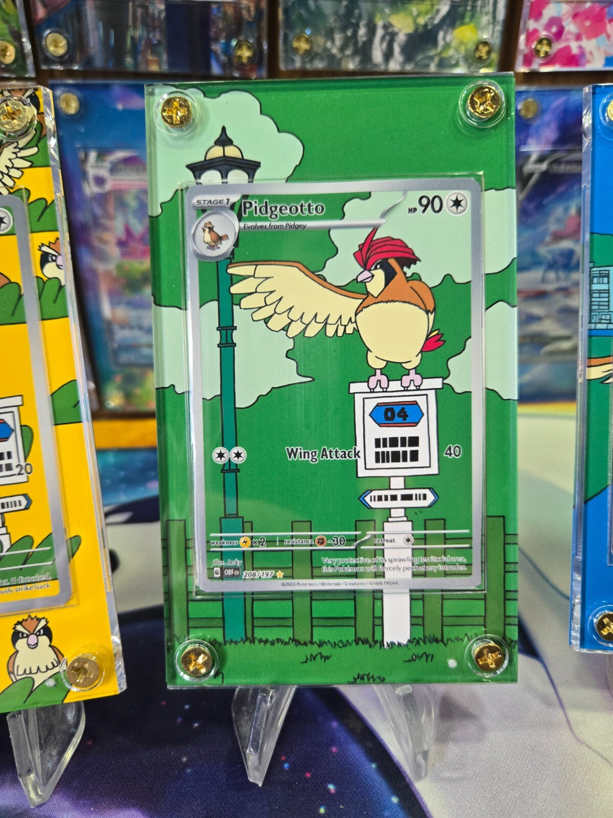 Pokemon Pidgeotto 208/197 Obsidian Flames Extended Art Case