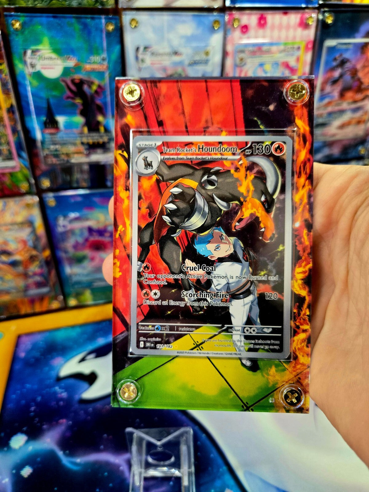 Pokemon Team Rocket's Houndoom 191/182 Destined Rival Extended Art Case