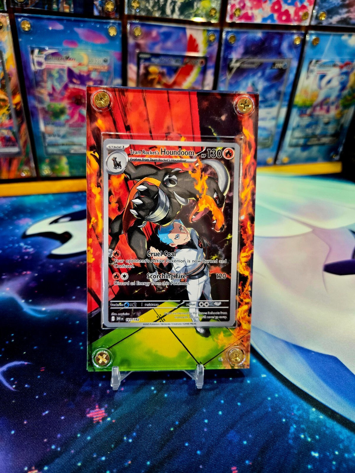 Pokemon Team Rocket's Houndoom 191/182 Destined Rival Extended Art Case