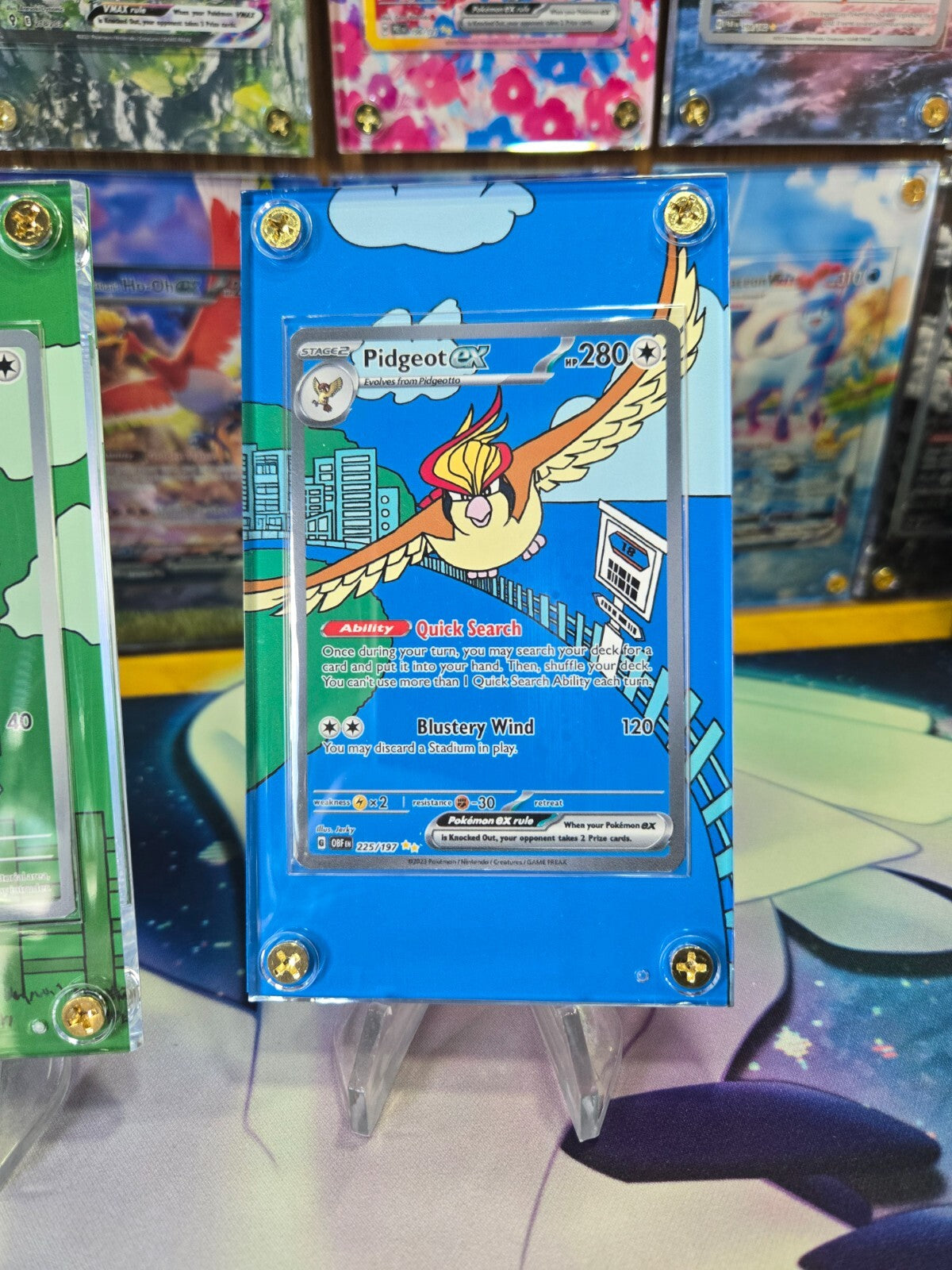 Pokemon Pidgeot EX 225/197 Obsidian Flames Extended Art Case