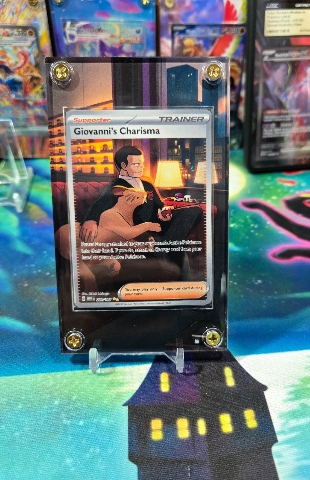 Pokemon 151 Giovanni's Charisma 204/165 Extended Art Case
