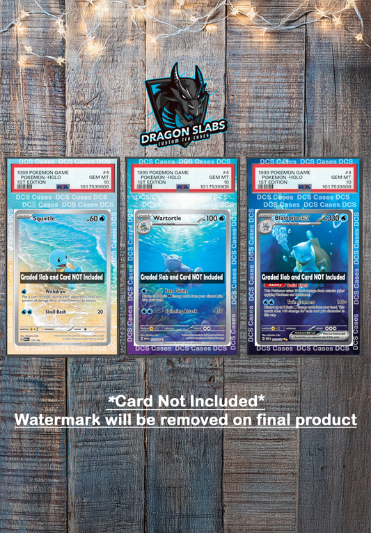x3 Squirtle Wartortle Blastoise EX Pokemon 151 PSA BGS CGC TAG Extended Art