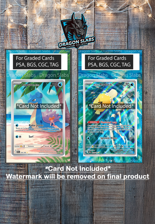 x2 Misty's Psyduck & Lapras 193 194 PSA BGS CGC TAG Extended Art Pokemon