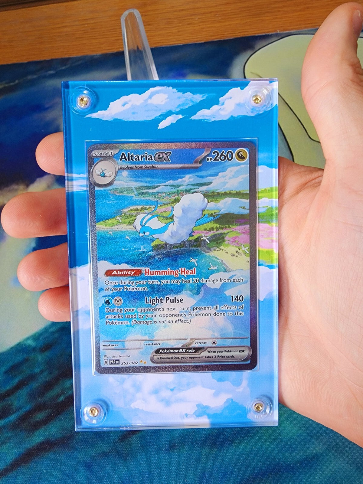 X3 Pokemon Altaria Iron Hands & Garchomp EX SIR SV04 Paradox Rift Custom Case