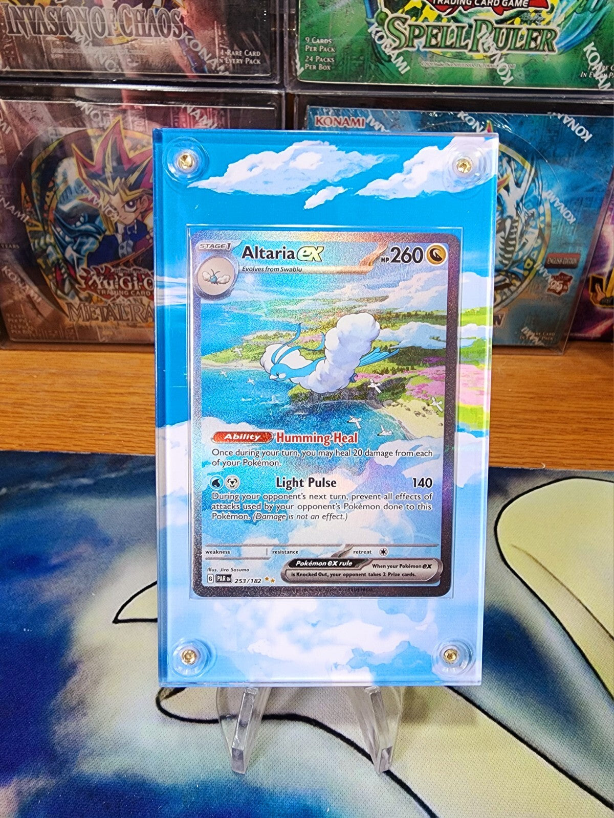 X3 Pokemon Altaria Iron Hands & Garchomp EX SIR SV04 Paradox Rift Custom Case