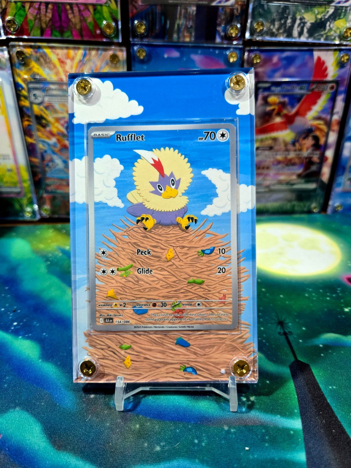 x2 Pokemon Rufflet & Braviary 154 155 IR Black Bolt Extended Art Case