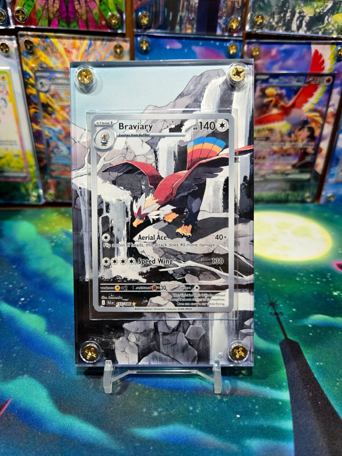 x2 Pokemon Rufflet & Braviary 154 155 IR Black Bolt Extended Art Case