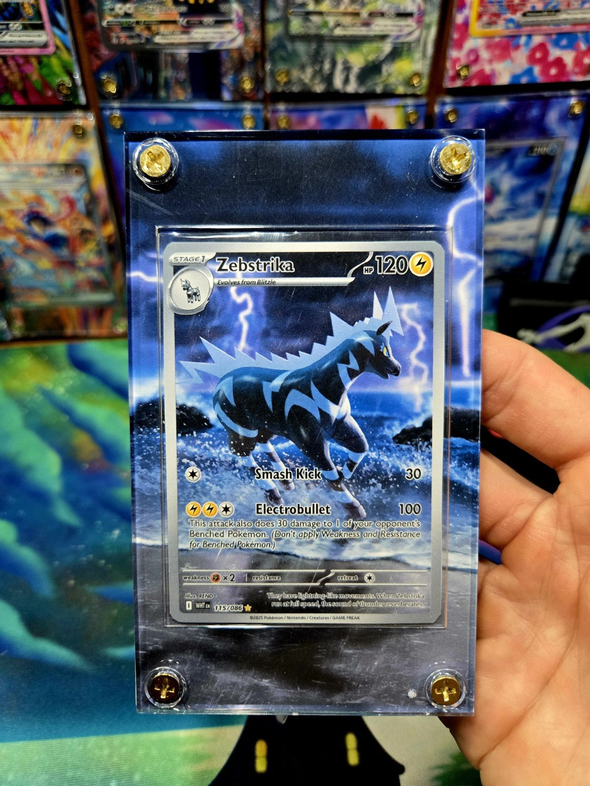 Pokemon Zebstrika 115/086 IR White Flare Extended Art Case