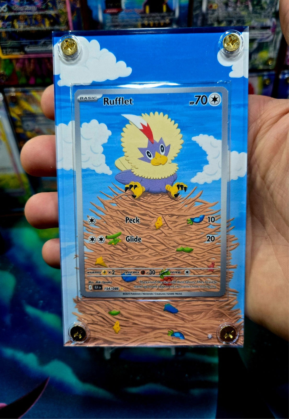 Pokemon Rufflet 154/086 IR Black Bolt Extended Art Case