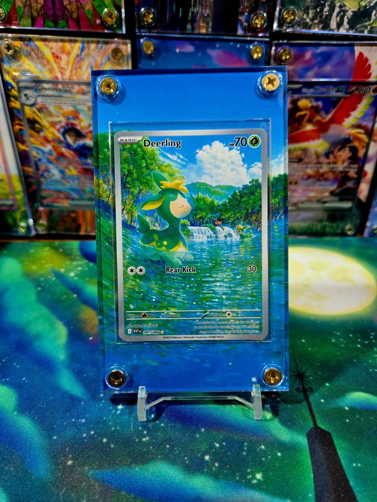 x2 Pokemon Deerling & Sawsbuck 091 092 IR White Flare Extended Art Case