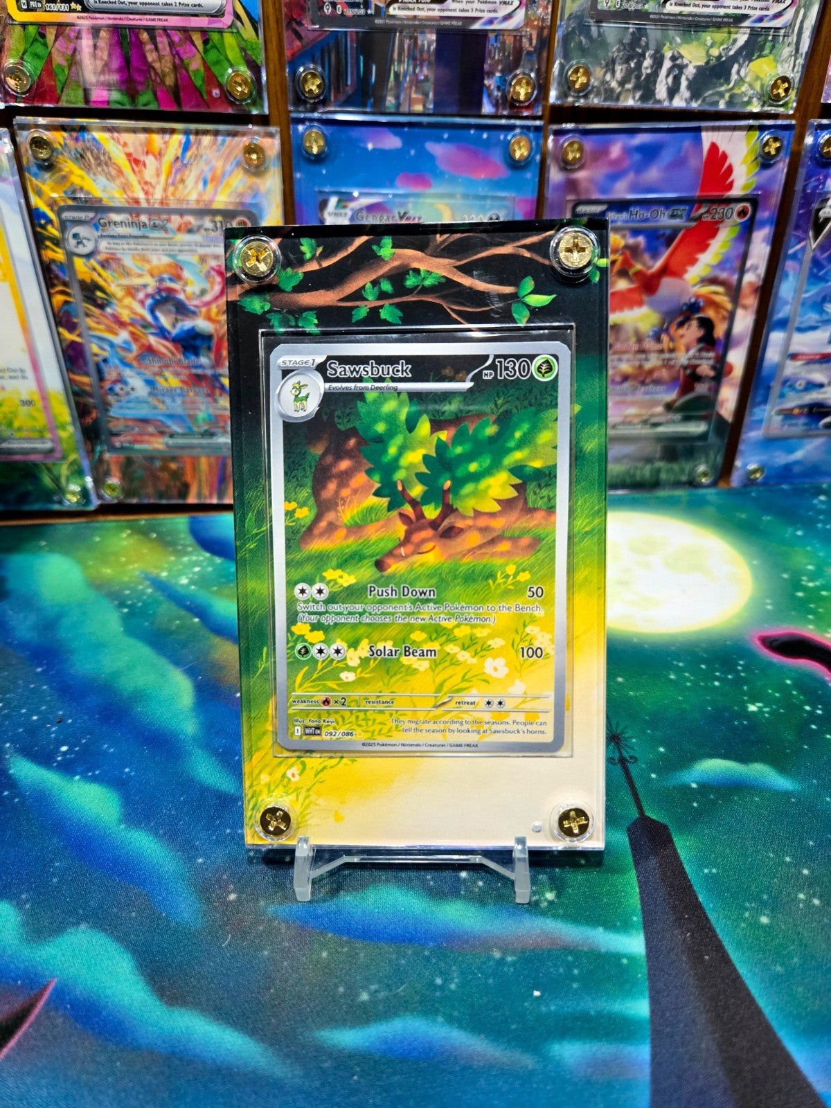 x2 Pokemon Deerling & Sawsbuck 091 092 IR White Flare Extended Art Case