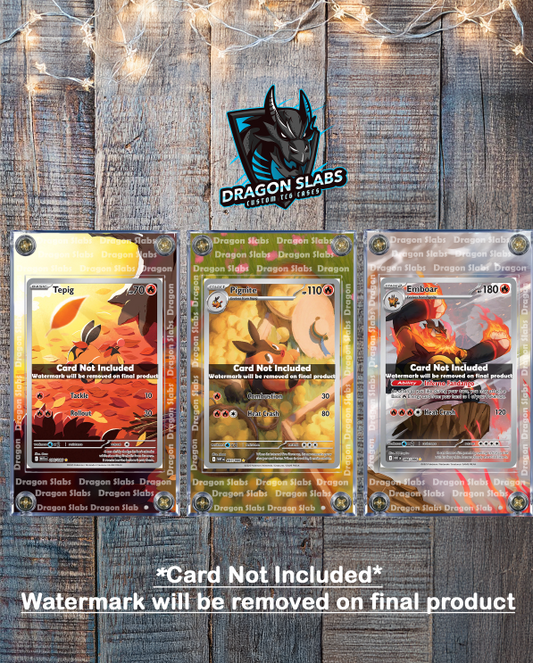 x3 Pokemon Tepig, Pignite, Emboar EX IR 096 097 098 Black Bolt Extended Art Case