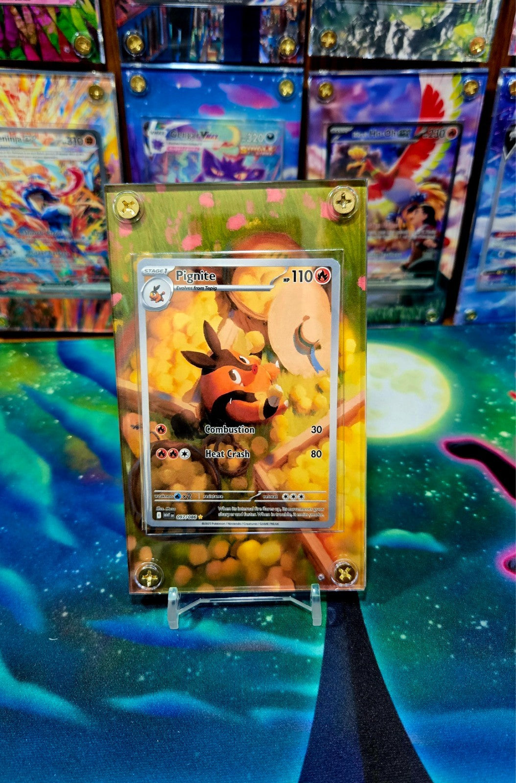 x3 Pokemon Tepig, Pignite, Emboar EX IR 096 097 098 Black Bolt Extended Art Case